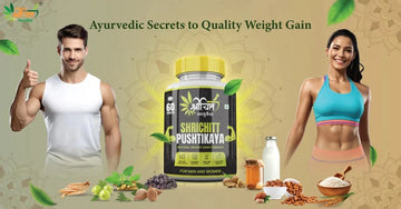 Shrichitt Pushtikaya Ayurvedic supplement for quality weight gain without unwanted fat, supporting lean muscle growth, digestion, and natural vitality for men and women.