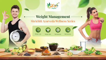 Ayurvedic weight management with balanced meal, herbs, and sunlight — promoting holistic wellness by Shrichitt Ayurveda.