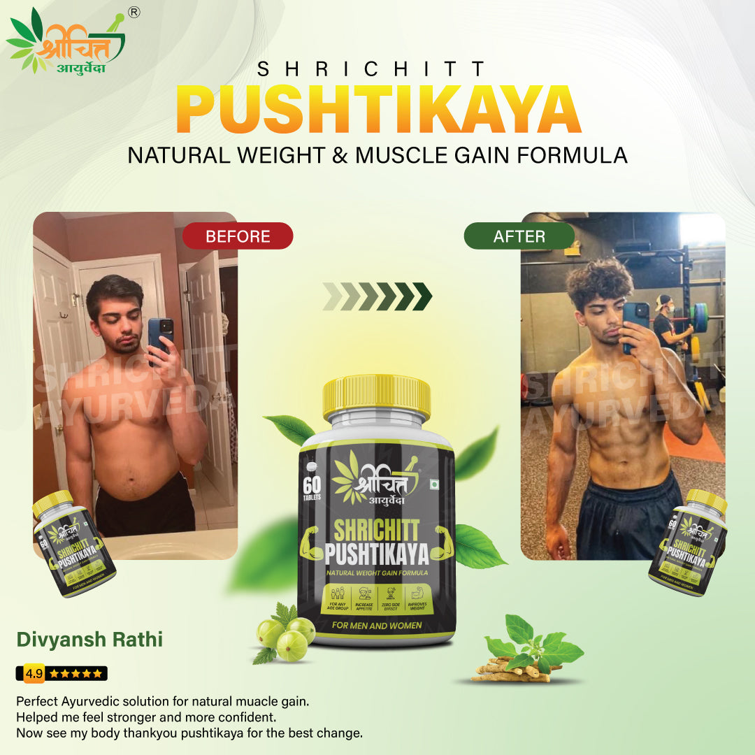 ShriChitt Pushtikaya Ayurvedic Tablet for Weight Gain & Muscle Mass