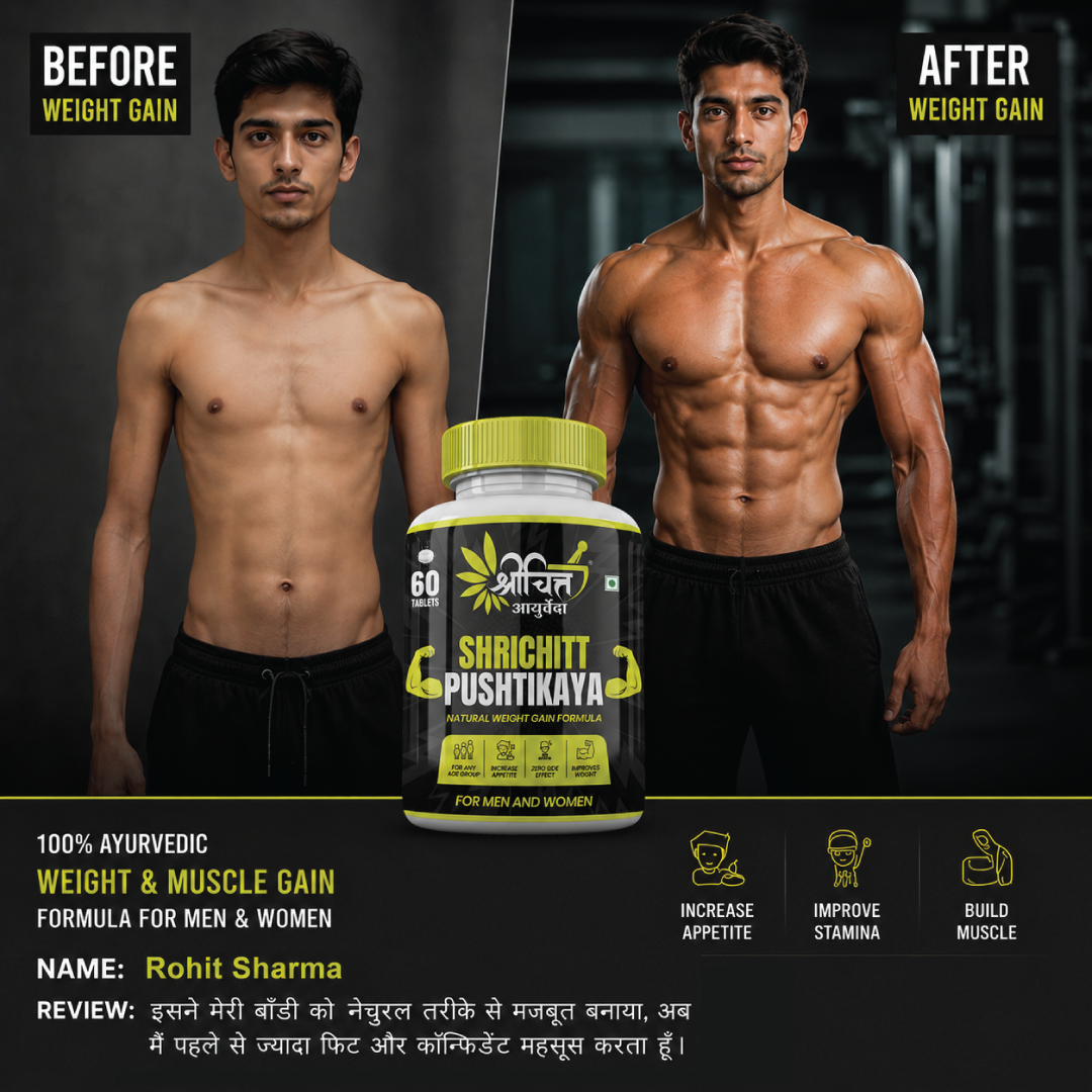 ShriChitt Pushtikaya Ayurvedic Tablet for Weight Gain & Muscle Mass