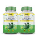 Pack of 2 Shrichitt Slim Sutra Ayurvedic weight loss supplement bottles – 60 tablets each – advanced formula for weight and gut health, supports metabolism, energy, and nutrient absorption for men and women.