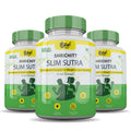 Pack of 3 Shrichitt Slim Sutra Ayurvedic weight loss supplement bottles – 60 tablets each – herbal formula for weight and gut health, boosts metabolism, reduces cravings, and supports nutrient absorption for men and women.