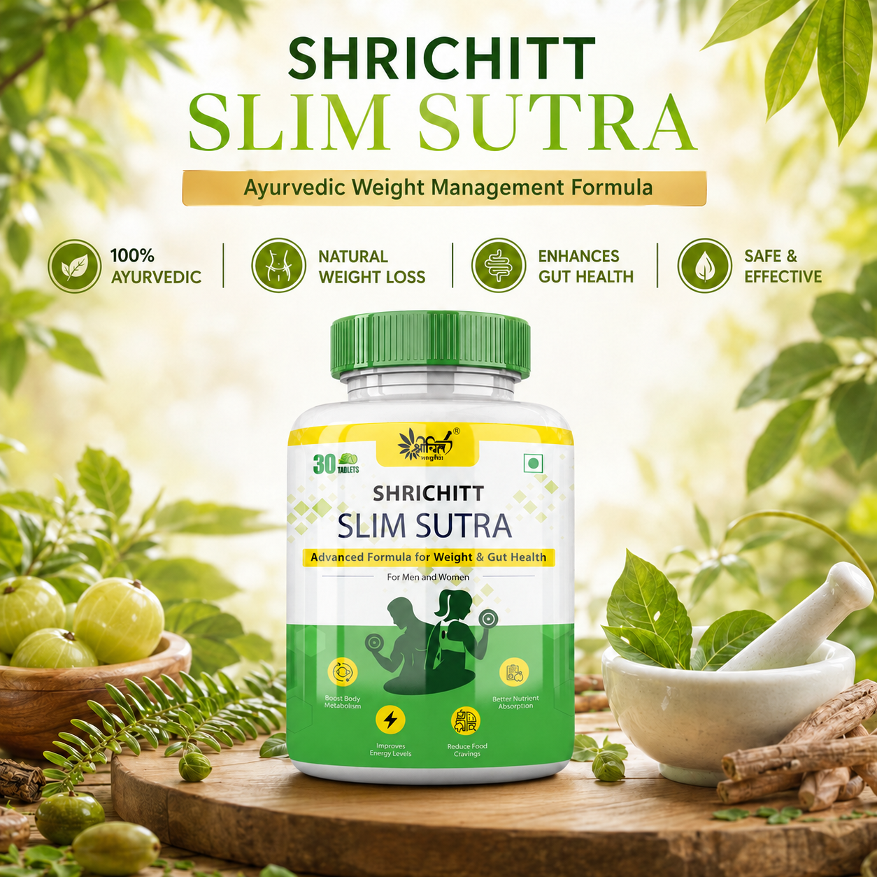 Shrichitt Slim Sutra Tablets – Ayurvedic Weight Loss & Gut Health Supplement Shrichitt Ayurveda